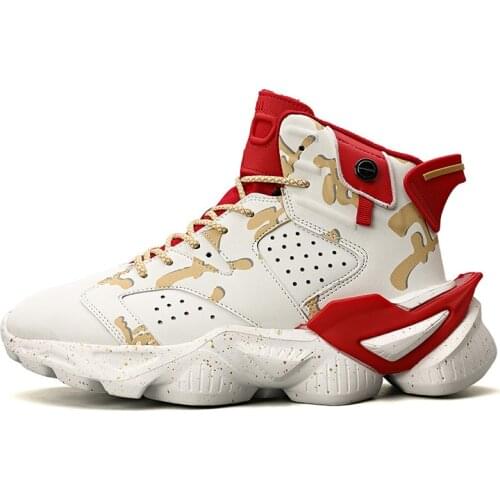 2021 Mens Breathable And Comfortable Sneakers Cushioning Heel Non-slip Wear-resistant Simple Design Lace-up Basketball Shoes