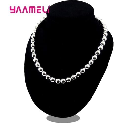 Mens Quality Beads Necklace 925 Sterling Silver Link Chain Necklace For Womern and Men Jewelry 2018 Wholesale Dropshipping Gift