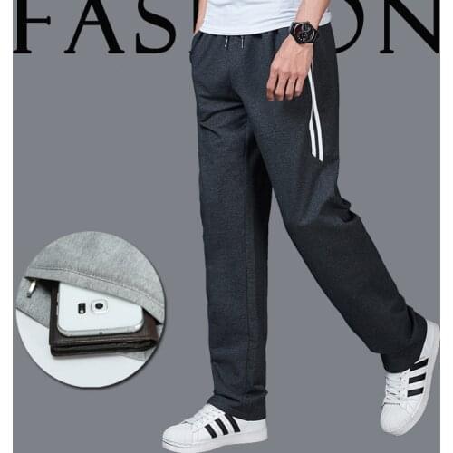 Mens Straight Casual Active Sweatpants Workout Jogging Striped Trousers Joggers Tracksuits Pants With Zipper Pockets Loose Fit