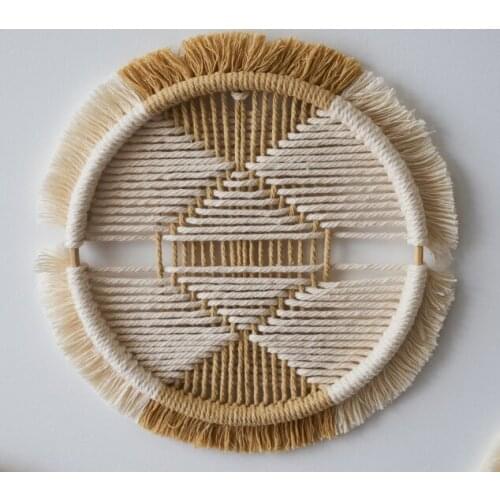 A Set Boho Decor Macrame Wall Hanging Cotton Woven Creative Round Tapestry Mandala Restaurant Combination Wall Tapestry