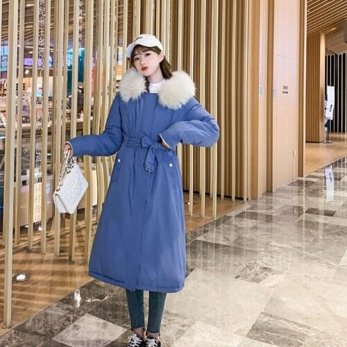 -20 Degree Winter Womens Both Sides Wear Parka Coat Female Thick Warm Cotton Jacket Outerwear X-Long Padded Parkas With Big Fur