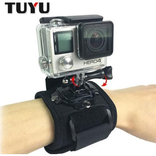 TUYU 360 Degree Rotation Armlet Wrist for Band Hand Strap Mount For Gopro Accessories SJCAM sj4000 EKEM Sport Camera