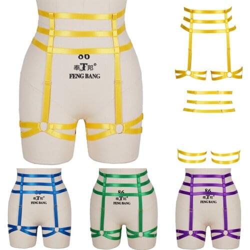 Suspender Belt Punk Clothes Full Body Underwear Sexy Lingerie Harness Bondage Thigh Bands Garter Rave Outfit Stockings Erotic