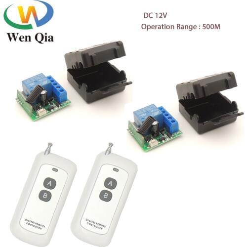 433MHz Remote Control Switch Lange Range DC12V 1CH Relay Receiver and Transmitter for Electric Door/Signal transmission/ Lamp