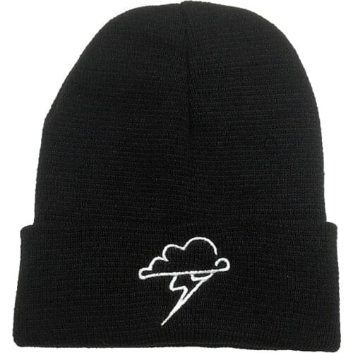 New Cloud lightning Autumn cap Beanies For Men Women Keep warm Fashion Knitted Winter Hat Hip-hop Skullies Cold Hat