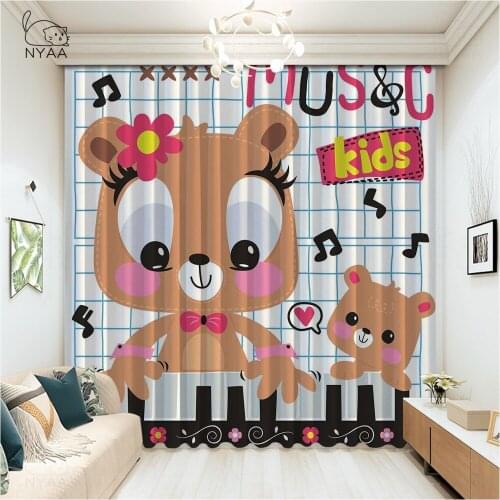 Modern And Classic Music Nursery Room Curtains Home Kitchen Curtain With Drawing Cafe Curtains Made Order Birthday Micro Shading