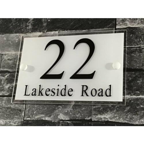 MODERN HOUSE SIGN DOOR NUMBER ADDRESS PLAQUE STREET NAME PERSONALISED