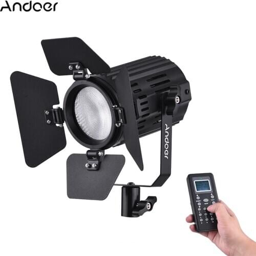Andoer LS-60S 3200K-5600K LED Video Light Photographic Lighting Bi-Color Temperature Output CRI 95+w/Bard Door Remote Controller