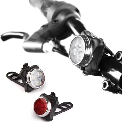 USB Rechargeable Bike Light Set,Super Bright Front Headlight and Rear LED Bicycle Light,650mah Lithium Battery,4 Light Mode