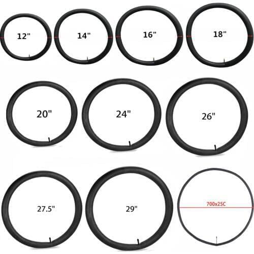 Bicycle Inner Tube 12/14/18/20/24/26/27.5/29/700C Inches Mountain Bike Bicycle Tire AV 1.75-2.125