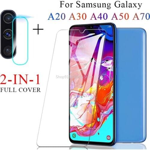 Protective Glass for Samsung Galaxy A70 A50 A20 A30 Screen Protector On For Samsung A40 Glass A 30 40 50 70 Camera Lens Film