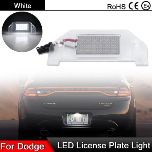 1 Pair For Chrysler 200 300 For Dodge Avenger Charger Magnum Dart Challenger High Brightness White LED License Plate Light