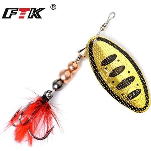 1pc Metal Spinner Bait Fishing Lure Spoon Lures 8g/14g/20g Bass Hard Bait With Feather Treble Hooks Pike Fishing Tackle 11colors