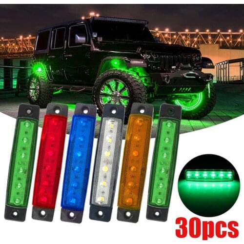 30/20/10/5/1Pcs 5 Colors Led Lights 12V Waterproof Underglow Neon Lights, Led Under Glow Lights, Car Decoration Lights