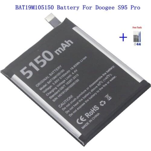 1x Retail / Bulk 5150mAh / 19.83Wh BAT19M105150 Cell Phone Replacement Battery For Doogee S95Pro S95 Pro + Repair Tool Kits