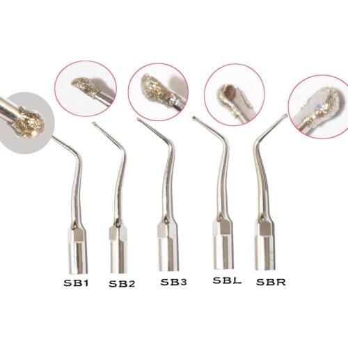 2Pcs SB1 SBL SBR SBD2 Dental Ultrasonic Scaler Endodontics Tip For Woodpecker EMS DTE SATELEC Handpiece