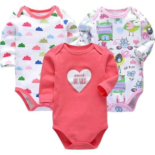 3/pack Baby Boy Bodysuits Long Sleeve Underwear Baby Pajamas Clothes Top Quality Boys Clothing Set girl jumpsuit