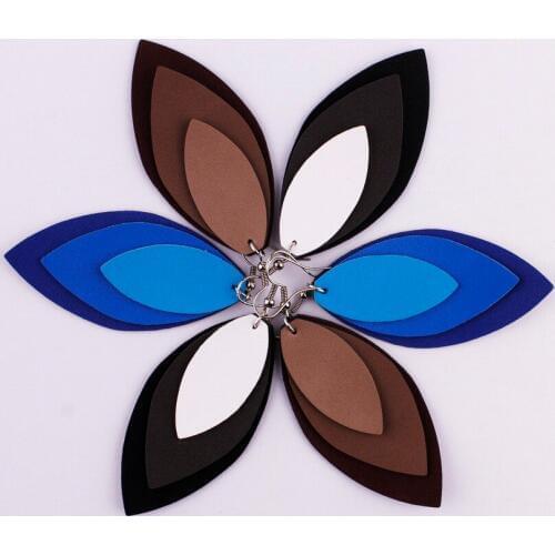 3 Layers Gradual Stacked Cut Out Leather Leaves Drop Earrings for Women Layering Geometry Leather Leaf Ear Drops Earrings