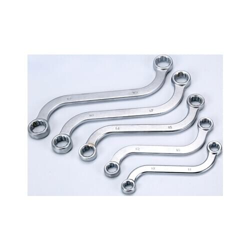 5pcs S Type Double Ended Ring Spanner Wrench Set 10-19mm