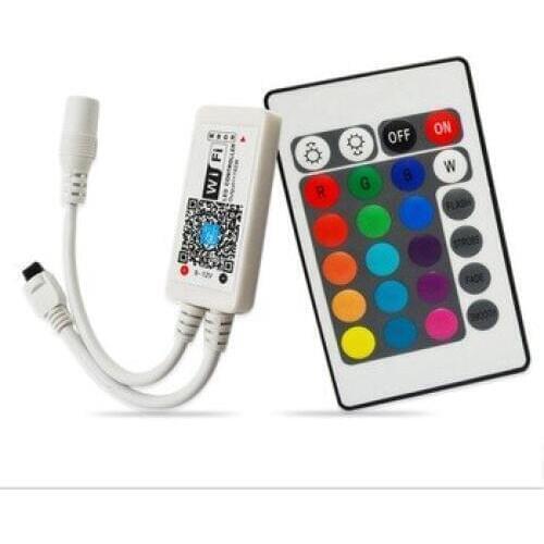 50pcs DC12V RGB Wifi LED Controller Android /IOS Mini + IR 24Key Remote control for SMD 5050 LED Strip Light Via Smartphone