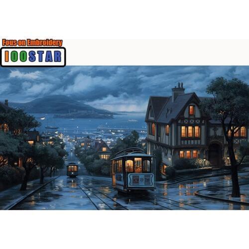 Craft Needlework Diy Handicrafts Night City Landscape Diamond Painting Street Painting Diamond Embroidery Drill Mosaic