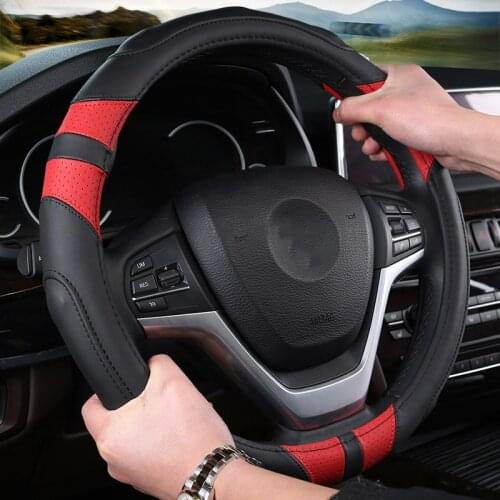 Free Shipping O and D shape leather universal fit steering wheel cover for bmw car accessories