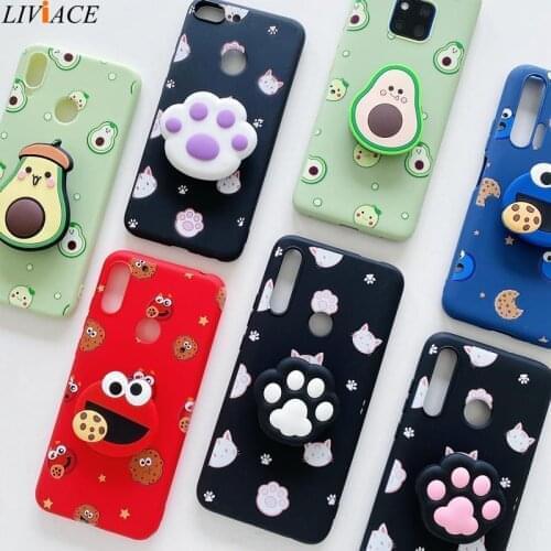 3D Cute Cartoon Phone Holder Case For Huawei Honor 9 10 Lite 20 Pro 20s Nova 5T 7A 5.45 7C Pro 5.7 5.99 8X 8A 7S Stand Cover