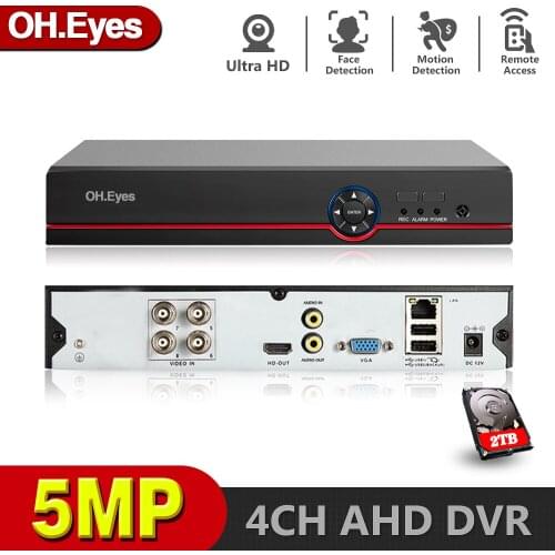 OH.eyes 4CH 4MP 5MP 6-in-1 AHD Digital Video Recorder 2560*1920P Super HD DVR ONVIF USB 3G WIFI Motion Detection H265 Cloud P2P