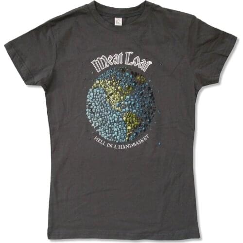 Meat Loaf Handbasket Charcoal Grey Juniors T Shirt (Large)