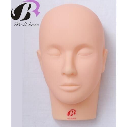 Mannequin Head For Eyelash Training Painted Massage Training Mannequin Flat Head Practice Make Up Model Eyelash Extensions
