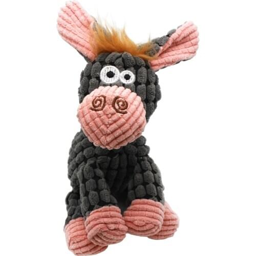 Pet Dog Chew Toy Squeak Corduroy Soft Molar Bite-Resistant Durable Cleaning Teeth Pet Interactive Playing Doll