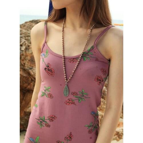 KELITCH 2021 Retro Women Buddha Pendant Necklace Boho Crystal Beaded Y-Shape Necklace Shining Jewelry New