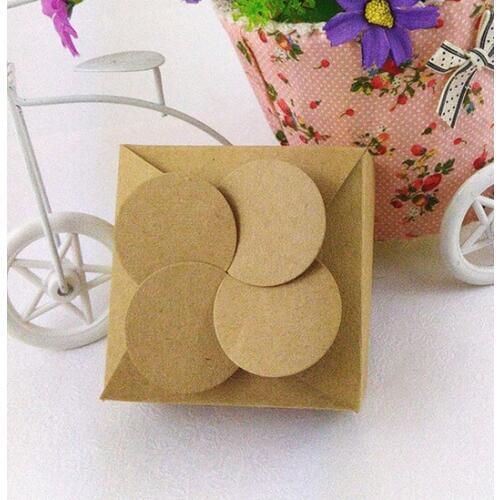 50pcs/lot 8x8x3.cm Brown Kraft Craft Paper Jewelry Pack Boxes Small Gift Box For Biscuits Handmade Soap Wedding Party Candy box