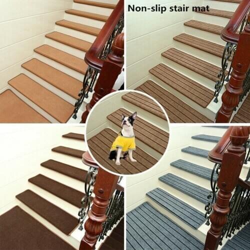 13 Pcs / Set of Rectangular Staircase Door Mat Non-slip Non-slip Staircase Carpet Step Door Mat Ladder Mat Protective Cover