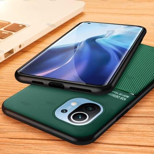 Magnetic Car Holder Phone Case For Xiaomi Mi 11 6.81 inch Leather TPU protective shell for mi 11 Pro Ultra Lite 4g 5g Back Shell