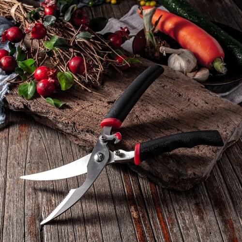 Chicken Bone Kitchen Scissors Powerful Curved Duck Fish Cutter Stainless Steel Cooking Bone Scissors