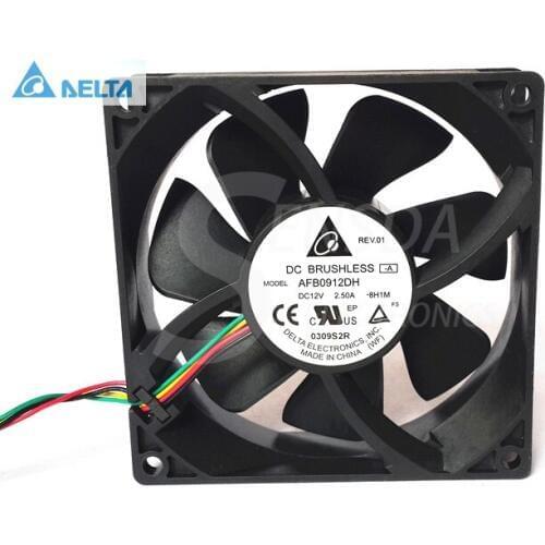 For delta AFB0912DH 9025 9225 90mm 9cm DC 12v 2.5A pwm 4-pin 4-wire violence powerful axial fans