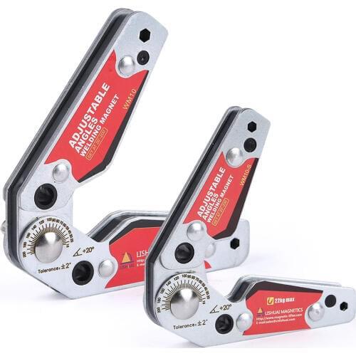 2pcs Welding Magnet Set (20-200)° Adjustable Angles Magnetic Welding Clamp Holder Small & Medium
