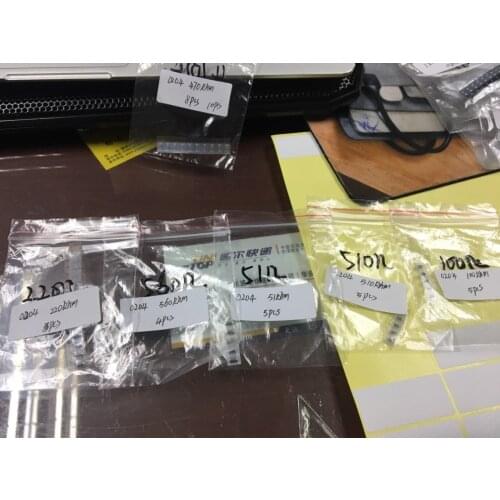 New and original Wafer resistance 0204 10ohm - 25pieces 22ohm - 5pieces 51ohm - 5pieces 100ohm - 5 pieces 220ohm