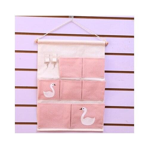 Hanging hang hang cotton and linen bag behind the door to receive receive bag bathroom carrying bag cloth hanging bags