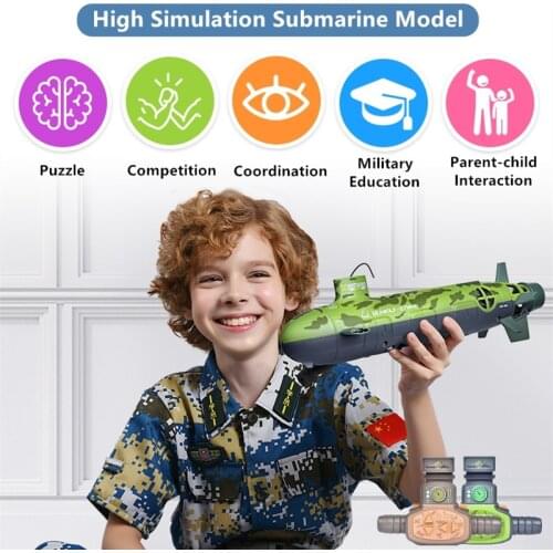 Automatic Cooling Waterproof Design RC Submarine 6CH Tripple Motor Low Voltage Protection Underwater Electric Remote Control Toy