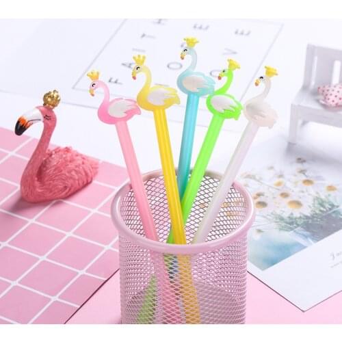 24 Pcs Creative Crown Swan Gel Pen Student Writing Exam Black Pen Wholesale Kawaii School Supplies