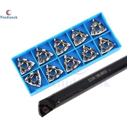 S16Q-SWLNR08 Internal Turning Tool Arbor S20R-SWLNR08 Holder SWLNL 10pcs WNMG0804 Inner Hole Carbide Inserts CNC Lathe Tools Set