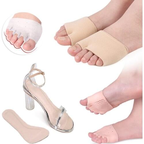 Silicone Forefoot Pads Anti Rubbing Shock Proof Shoes Insoles Hallux Valgus Bunion Toe Corrector Orthosis Foot Care Gel Pads