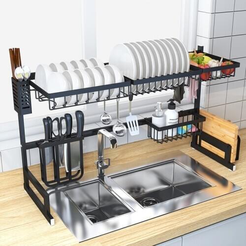 Stainless steel tank rack drainage rack kitchen shelf store shelves dish chopstick rack organizer kitchen tools sink organizer