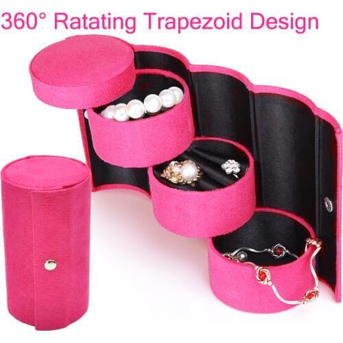 BC100 Velvet Jewelry Box For Cute Girls Jewellery Ring Bracelet Earrings Storage Container Organizer Case