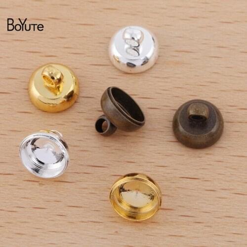 BoYuTe (100 Pieces/Lot) Inner 6MM Metal Brass Stamping End Stopper Cap Clasps Handmade Diy Jewelry Accessories