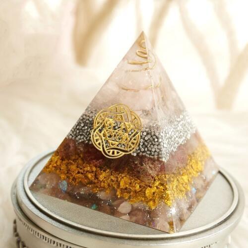 Radiation Protection Orgonite Energy Pyramid Resin Decorative Craft Jewelry Changing Magnetic Field Energy Converter
