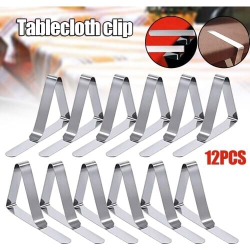 Tablecloth Clips 12Pcs Stainless Steel Picnic Table Clips Table Cloth Holders for Picnics Marquees Weddings Parties J2Y