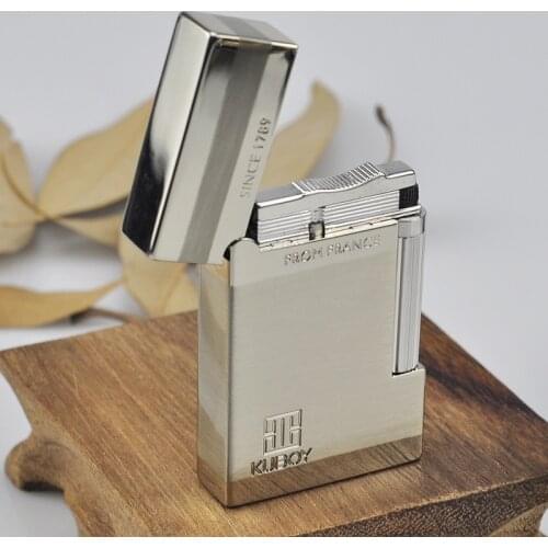 2021 Business Lighter Grinding Wheel Cigarette Lighter Metal Butane Gas PING Bright Sound No Gas With Box For Mens Gifts